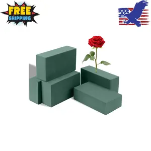 6 Pcs Floral Foam Blocks, 5.5"L x 3.1"W x 1.7"H Plant Foam, Green Dry & Wet Flower Foam