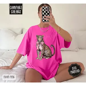 Coquette Leopard Shirt Comfort Colors, Trendy Women's Tshirt