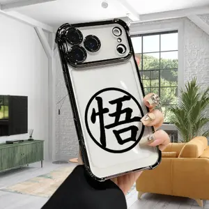 G-Goku K-Kanji Anime Phone Case for iPhone 17 Air 16 15 14 13 12 11 Pro Max Plus Samsung S26 S25 S24 S23 S22 Plus Ultra, Four-Corner Drop-Proof Transparent Soft Silicone Cover, Perfect Gift & Smartphone Protection