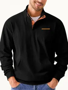 Men's Autumn Winter Striped Polo Neck Sweater, High-Quality Corduroy, Fashionable New Design, Comfortable Casual Fit, Multiple Colors Available