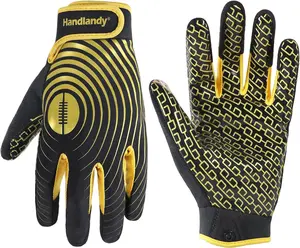 Football Gloves for Youth & Adults(Black), Sticky Wide Receiver Grip Gloves, Hot Pink Stretch Fit Football Gloves Adult.Rugby Gloves