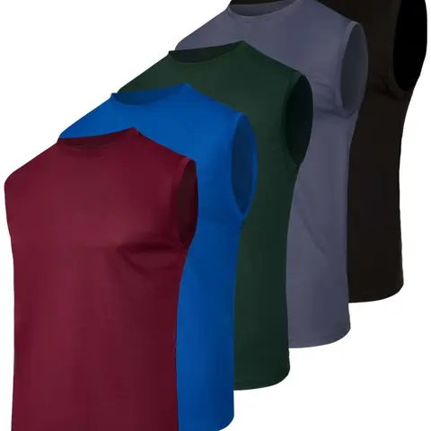 Real Essentials 5 Pack: Men's Mesh Active Athletic Tech Tank Top - Workout & Training Activewear (Available in Big & Tall)