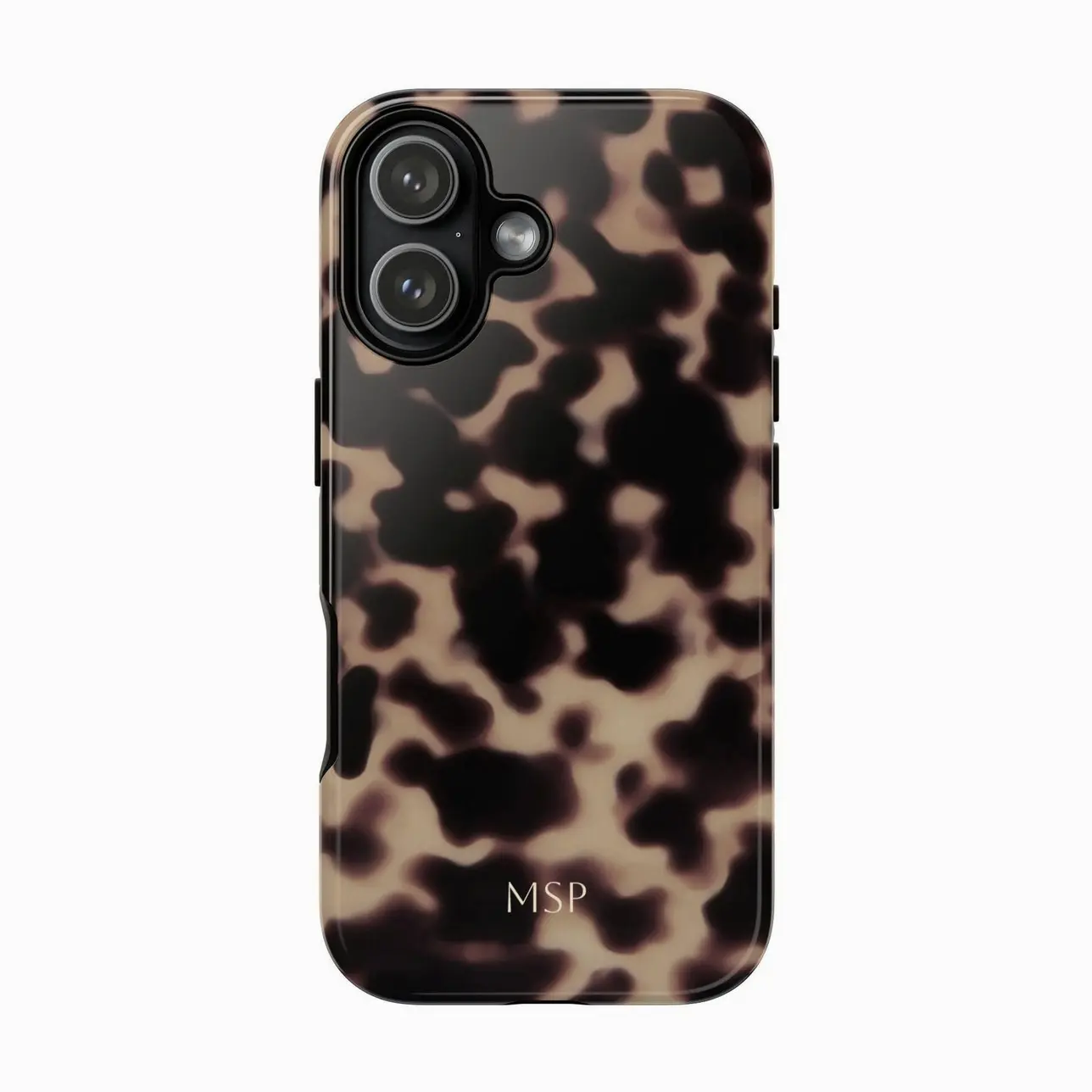 Personalized Monogram Tortoise Polycarbonate Phone Case - UV DTF Printing, Shockproof, Waterproof Tech Accessory for iPhone 17,16,15,14,13,12,11 Pro Max Custom Mobile Phone Accessories, Tech Accessories