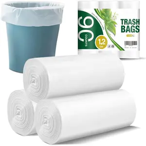 1.2 Gallon Small Bathroom Trash Bags, 90 Count Mini Garbage Bags, Unscented Wastebasket Bag, Clear Trash Can Liners