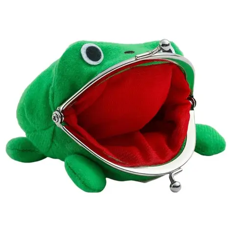 Large High-Quality Cartoon Frog Coin Purse, Flannel Wallet, Cute Wallet with Gift Bag | Perfect for school, travel, or gifts for kids and friends