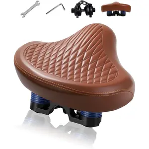 Wide  Seat for Women Men, Comfortable Soft Classic  Padded  Saddle Cushion, Large Comfort Replacement Seat for City, Cruiser, Hybrid, Ebike, Beach & Mountain , Stationary