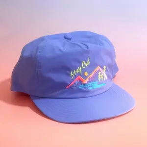 Retro Surf Hat – Embroidered Nylon Snapback Cap, 90s Vintage Beach Hat, Lightweight Summer Gift