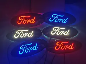 Ford badge dynamic and static mode LED lights for 2004 - 2014 model year F150 front grille and rear tailgate as well as 2005 - 2007 model year F250 / F350 front grille and 2011 - 2016 Ford Explorer front grille, dimensions 9.06 by 3.54 inches