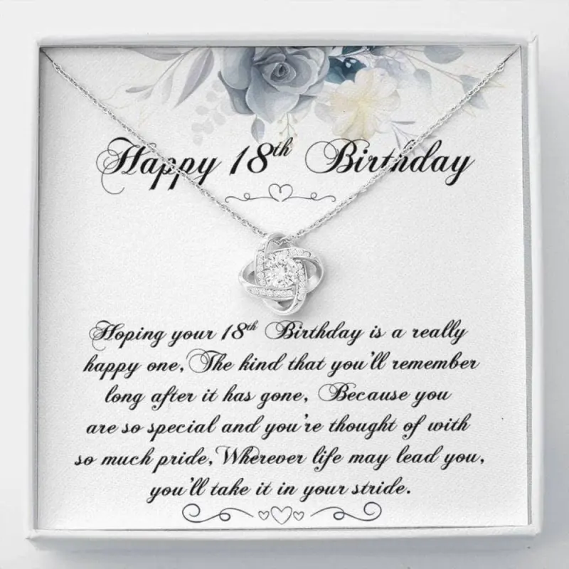 18th Birthday Necklace Daughter Necklace 18th Birthday Necklace Gift For Girl Knot Necklace Message Card Jewelry