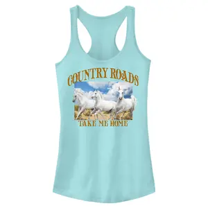 Juniors Womens Lost Gods Country Roads Horses Racerback Tank Top
