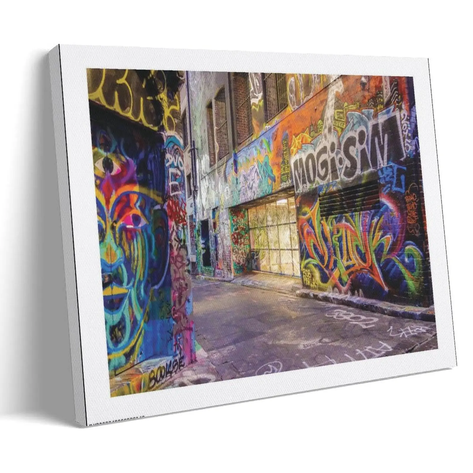 Aofoto 8x10ft Durable Artistic Street Graffiti Print Poster - High-Resolution Vintage Musical Band & Artist Canvas Wall Printing, Fade-Resistant Bedroom Home Decor, Ideal Gift for Home Supplies Enthusiasts
