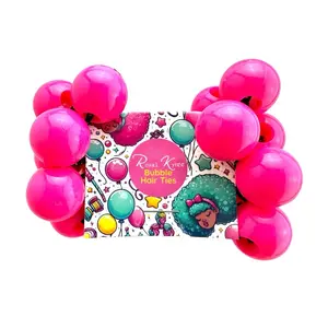 8 Pcs Hot Pink Bubble Hair Ties - Royal Kyree