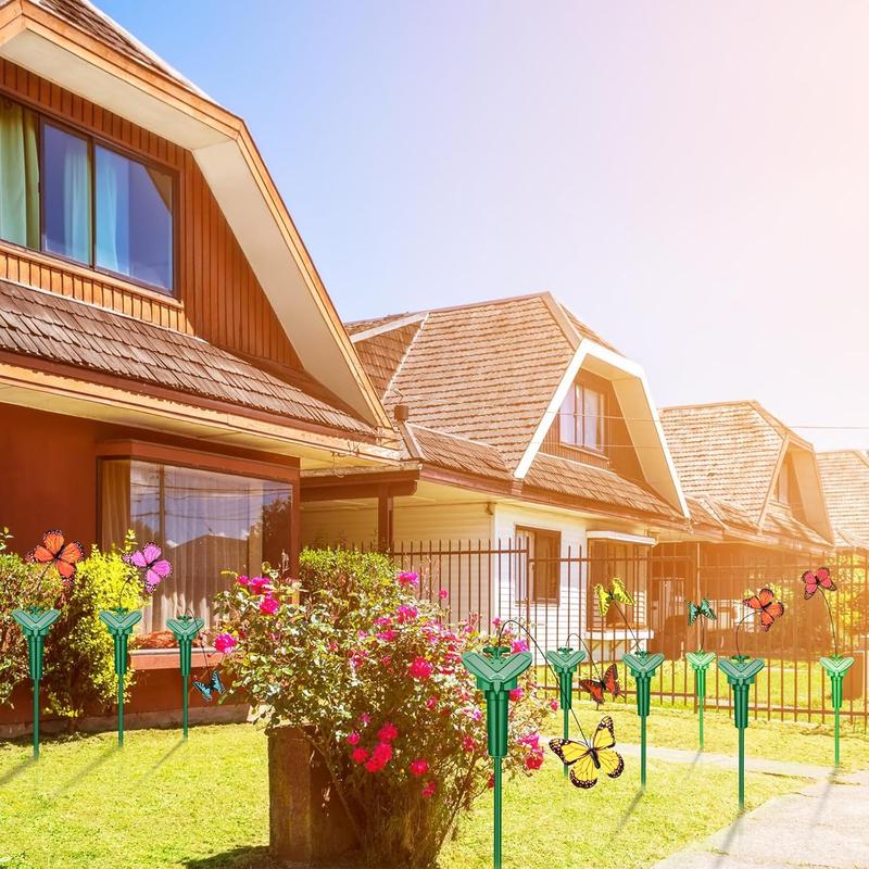 9 Pcs Solar Flying Butterflies Moving Fluttering Butterflies Waterproof Garden Stakes Decorations for Home Yard Pathway Garden Landscape Outdoor Indoor Centerpieces Decorations