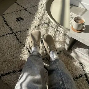 Streetwear Essentials: Suede Boston Clogs | Neutral Color Mules for Wide-Leg Pants & Casual Outfits