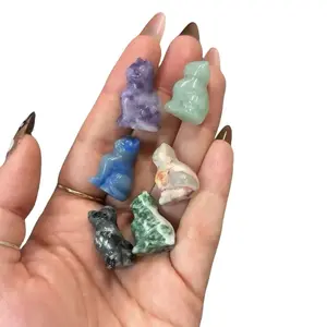 Mystery Cat Crystal Carving - 0.75 in. with Info Card