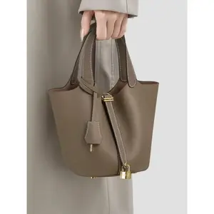 Women's Fashionable Plain Color Pu Leather Bag, Casual Versatile Handbag with Lock Design, Elegant Minimalist Handbag, Trendy All-match Handbag for Daily Use