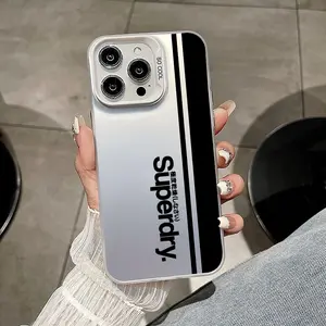 S-Superdry Phone Case For iPhone 11 12 13 14 15 16 17 Pro Max Air Plus Mini Light Luxury High-end Colorful Silver Cases