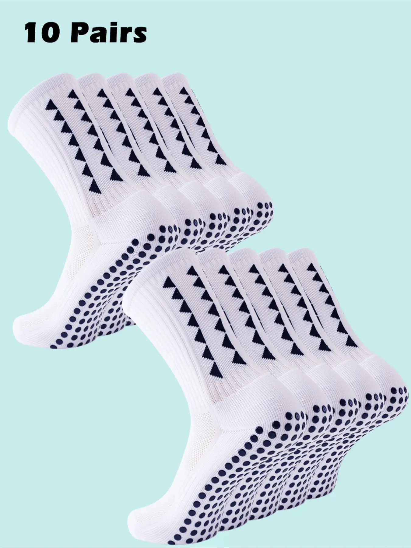 Men's Geometric Print Crew Socks, Non-slip Athletic Socks for Basketball, Football, Sports, Casual Comfy Breathable Mid-calf Socks for Men, Sports Fit Socks, Athletic Grip Sock