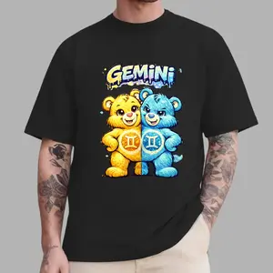 Gemini Zodiac T-Shirt Cute Twins Design - Astrology Fashion USA