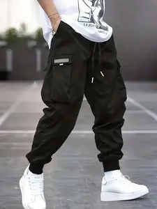 Men's Cargo Trousers, Casual Street Pants, Loose-Fit, Casual Style, Adjustable Drawstring, All-Season Comfort, Ideal for Outdoor Activities