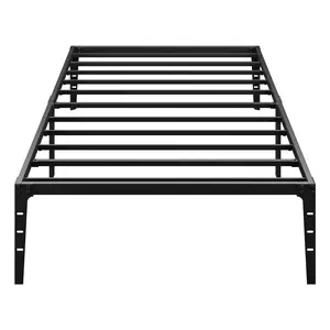 14 Inch Metal Platform Twin Bed Frame,Steel Slat Support Twin Size Bed Platform,Mattress Foundation,Easy Assembly,No Box Spring Needed,Black