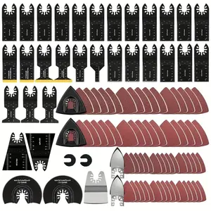 96 Piece Swivel Tool Blade Set, Quick Release Multi-Function Blades for Wood Metal Plastic, Compatible with Milwaukee Makita Ryobi Bosch