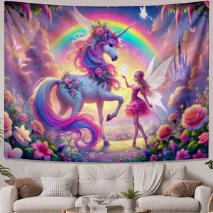 Unique Tapestries Unicorn and fairy in a magical land Bedroom decoration A perfect gift for family and friends