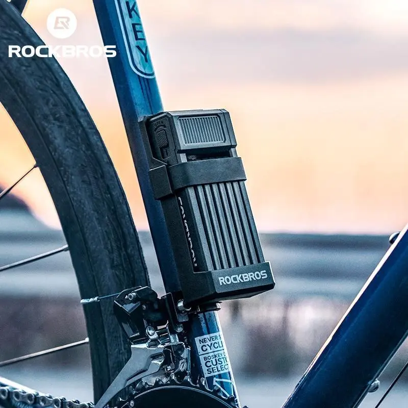 ROCKBROS Anti-Theft Folding Bike Lock,High-Strength ABS Material,Portable Folding Key Lock Bicycle Motorcycle Electric Vehicle