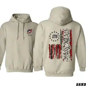 Unisex 1776 We The People Graphic Hoodie - Grunge American Flag, 13 Stars, Casual Tops, Everyday Style Patriotic Pullover, Trendy Seasonal Gift