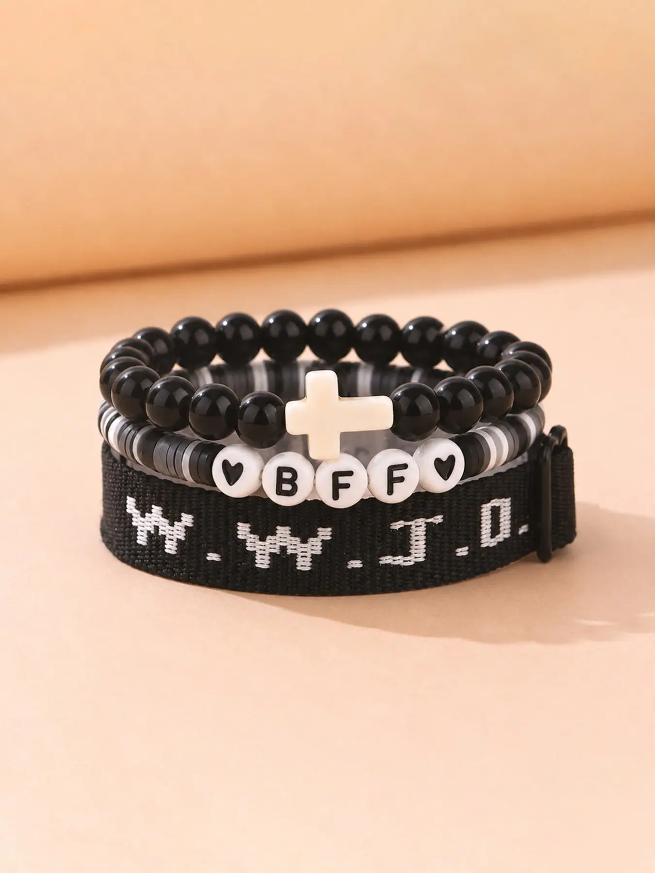 Wwjd Bff Best Friend Bracelet, bracelets stack, Beads, Handmade Cross Necklace, Inspirational Christian Jewelry, Gift for Friends, Bracelets Accessories