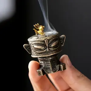 Samsung Alloy Incense Burner, Creative Ancient Style Design, Portable Mini Ashtray, Fireproof Base, Ideal for History Lovers & Asian Art Enthusiasts