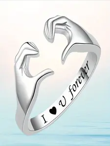 Hug Rings Adjustable Love Ring I Love You Forever Always with You Jewelry Rings Couples Bands Hugging Ring for Men, for Teenager