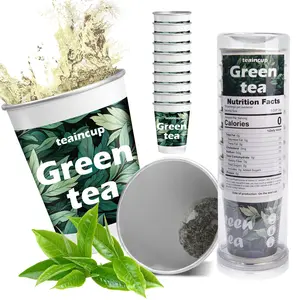 Organic Green Tea in Cup 10 PCS, Premium Chinese Green Tea Leaf, Long Jing Dragon Well, for Digestive Support, Bloat Relief & Daily Detox, Rich in Vitamin, Natural Antioxidant Tea for Energy, Focus & Wellness, Vegan Friendly To Go Tea