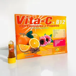 Bebible Vita-C + B12 with Equinacea Propolis and Orange 10 Micro Bottles of 15 ml Multivitamin Supplement for Energy and Vitality Healthcare Dietary Antioxidant Complex
