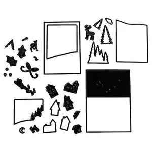 Crafts & Sewing Diamond Press Layered Holiday Scene Dies - Set of 31