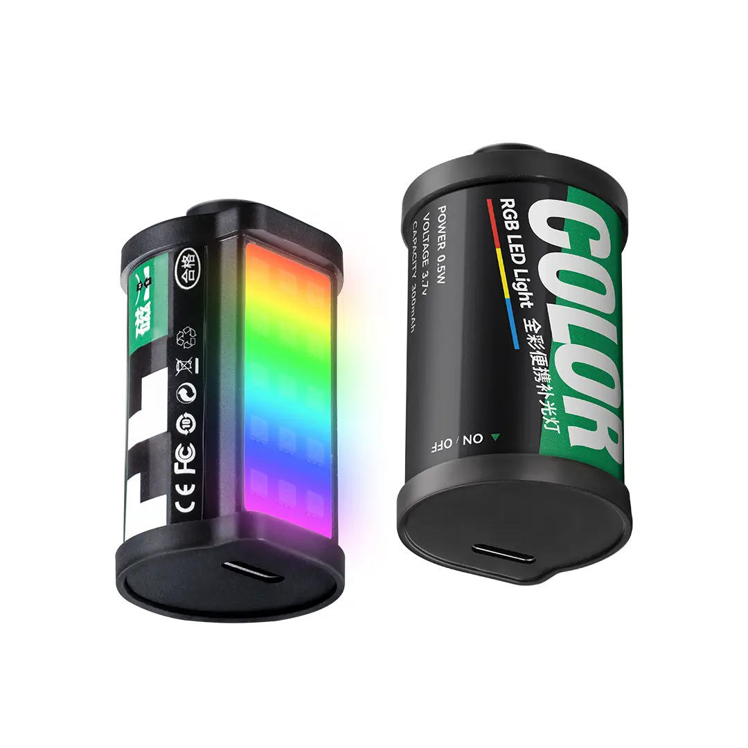 TTARTISAN Mini Magnetic RGB Video Light Retro Film Look RGB LED On-Camera Light with Cold Shoe Mount