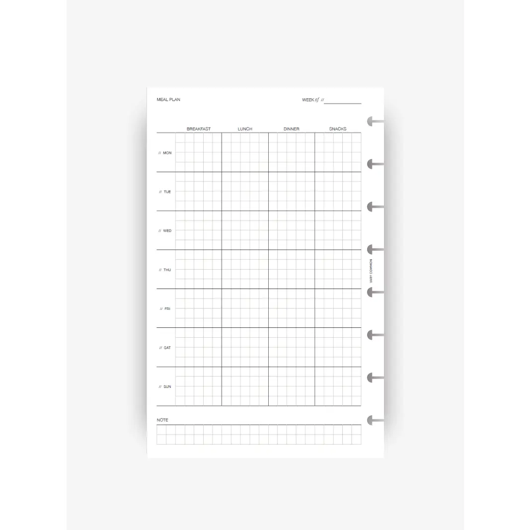 Meal & Grocery Planner Insert