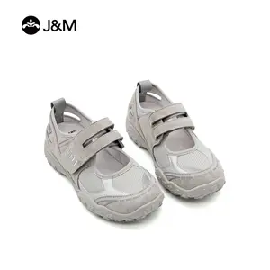 JOY&Mario Women's Wide-Toe Grip Casual Trainers, Lightweight Wide-Fit Hiking Shoes, Non-Slip Round Toe Outdoor Walking Shoes for Summer Comfort