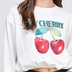 Women's Cherry Sweater - Pullover Style - Womenswear
