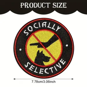 3Pcs Social Selective Dog Patches - Don‘t Pet Dog  Logo Patch, Embroidered Design with Adhesive Backing for Iron-On or Sew-On to Dog Accessories