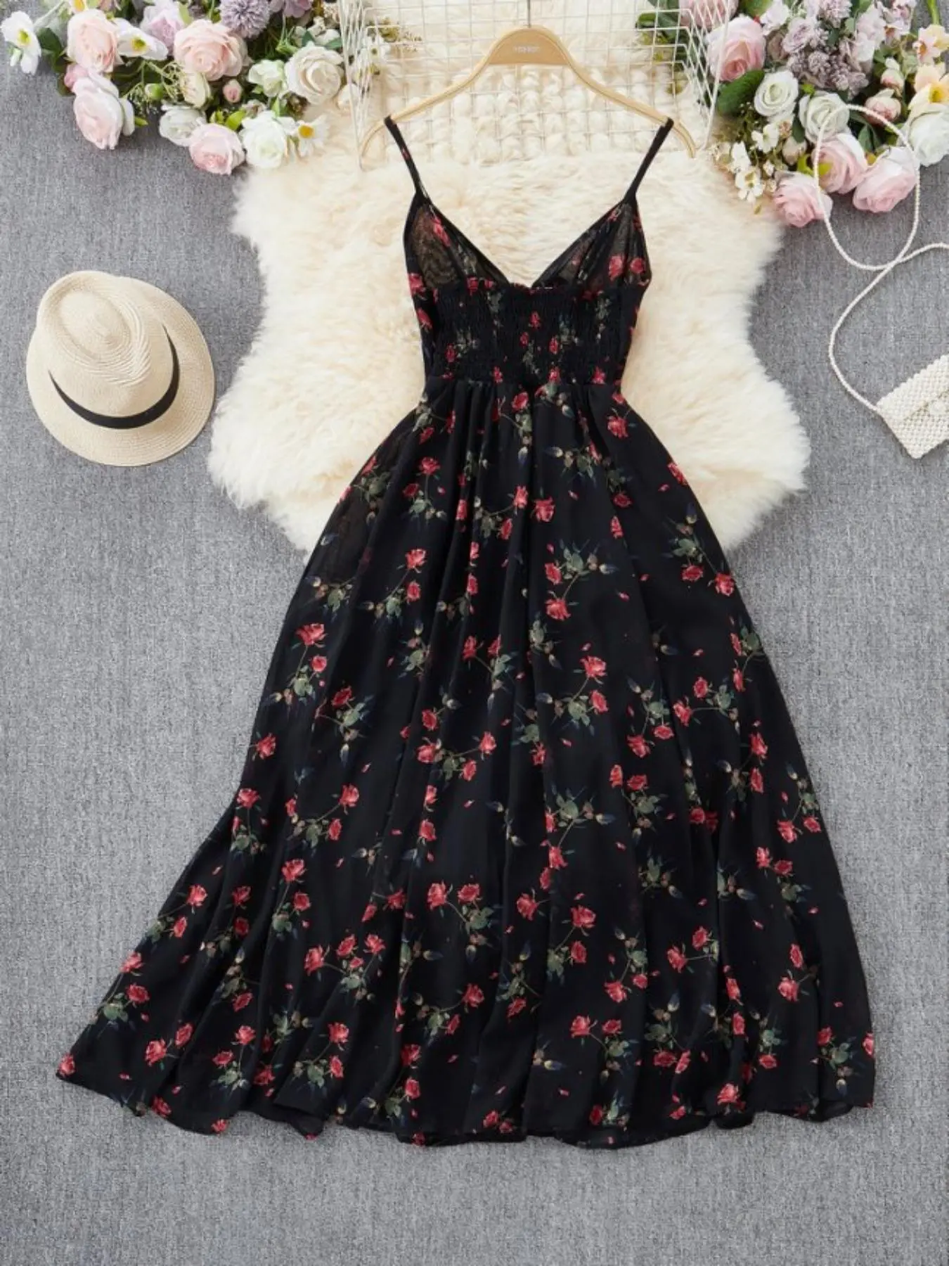Women's Boho Style Floral-Print Spaghetti Strap Cami Dress, Bohemian Fashion Casual A-Line Dress for Beach Holiday Vacation, Perfect for Summer - TikTok Shop Women's Boho Style Floral-Print Spaghetti Strap Cami Dress, Bohemian Fashion Casual A-Line Dress for Beach Holiday Vacation, Perfect for Summer - TikTok Shop