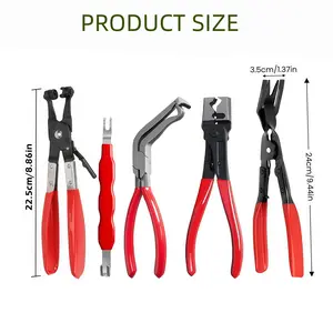 Professional 5-Piece Automotive Electrical Connector Disconnect Tool Set, Hose Clamp Pliers, Wire Terminal Extraction, Sensor Plug Unlock & Car Trim Clip Removal Pliers, Durable Auto Hand Tools for Father’s Day