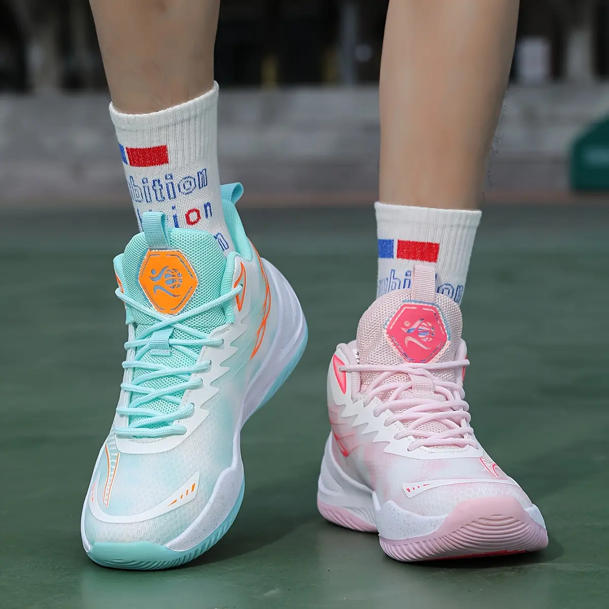 Men's High Top Athletic Shoes, Trendy Rebound Sneakers with Non-Slip, Shock-Absorbing Soles for Outdoor Activities, Sporty Shoes