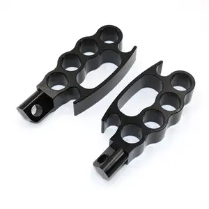 1 Pair Universal Motorcycle Footpegs for Harley Dyna Softail Sportster XL883 V-Rod FXDL FXDF, Aluminum Control Pedals with Anti-Slip Surface, Flying Pegs Conversion Kit, Footrest Motorcycle