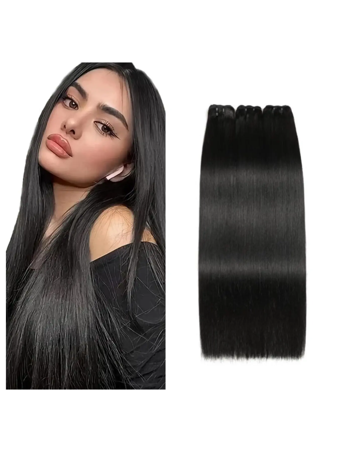 12A Brazilian Straight Bundles Human Hair 1-3 Bundles 100% Unprocessed Virgin Human Hair Bundles Straight for Women, Glueless Straight Hair Sew In Bundles Quick Weave Hair Extensions Natural Black