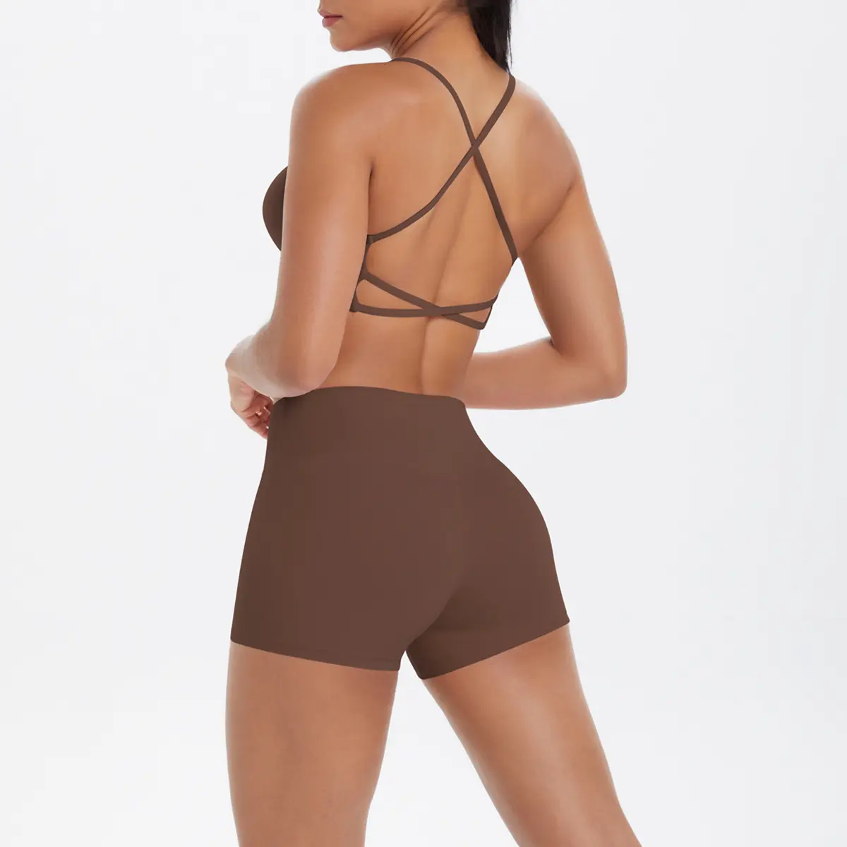 7112 bra+7101 shorts set   chestnut colo