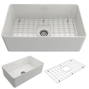 BOCCHI ADERCI FORTE 30" Ultra-Slim Farmhouse Fireclay Single Bowl Kitchen Sink