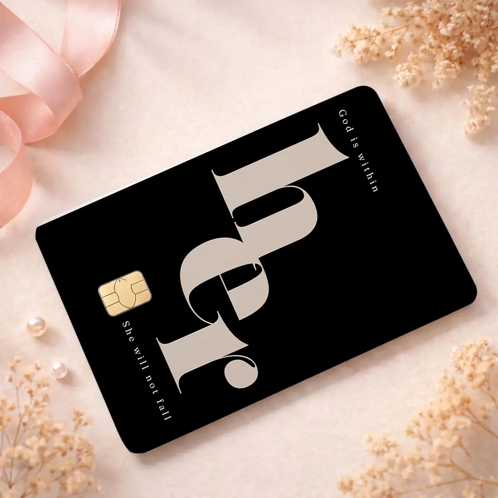 God is within Her Debit Card Sticker | Christian Faith Affirmation Card Skin | Female Empowerment Premium Matte Vinyl Decal for Girl Women