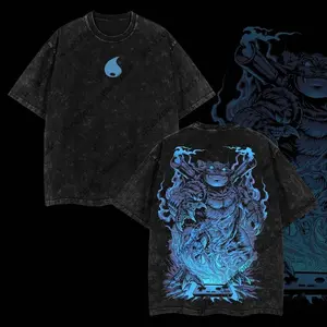 Limited Edition "Blastoise Water Type" Pokemon Anime Double Printed Oversize Lightweight Acid Washed Tee, Gift For anime merch