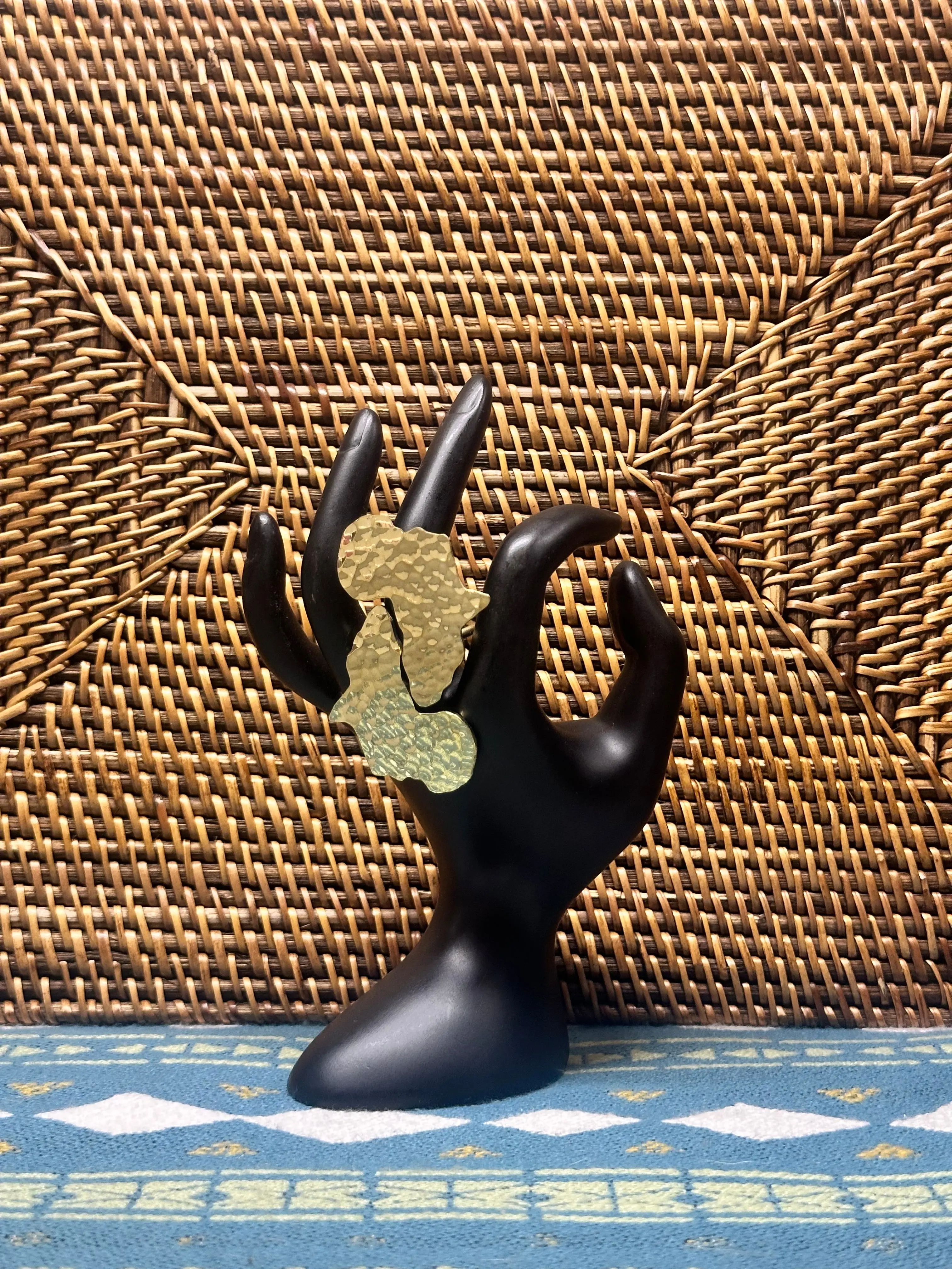 Africa Map Brass Ring